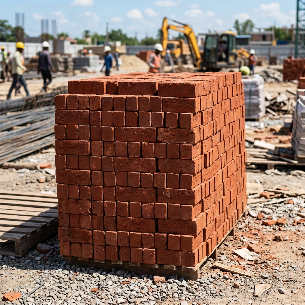 High-quality red bricks construction supply